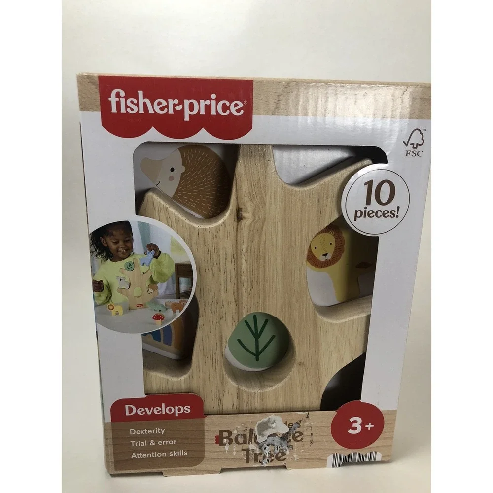 Fisher-Price Wooden Balance‎ Tree Toddler Toy 10pc Coordination NEW